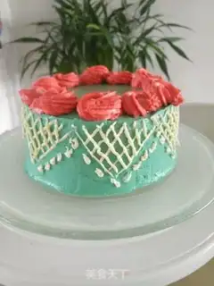 Make A simple bouquet of rose cake step 29