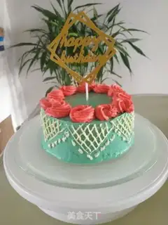 Make A simple bouquet of rose cake step 30
