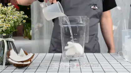 Make Frozen ice with coconut milk step 1