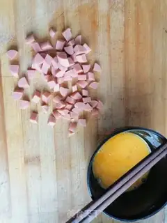 Make Sausage fried rice step 1