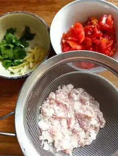 Make Tomato beef corn congee step 1