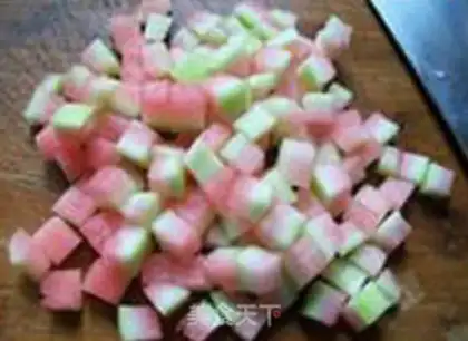 Make Watermelon peeled with beans step 3