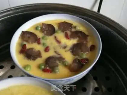Make Sea cucumber peas steamed eggs step 5