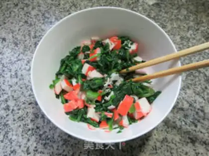 Make Crab stick spinach step 8