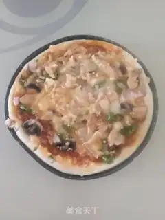 Make Chicken garden mushroom pizza step 17