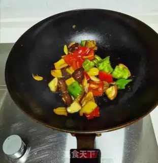Make Pepper mushrooms burn Japanese tofu step 6