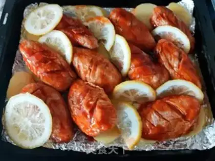 Make Lemon potatoes roast chicken wings step 10