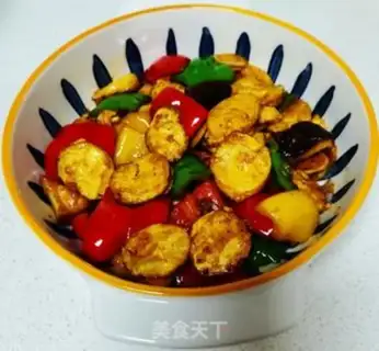 Make Pepper mushrooms burn Japanese tofu step 7