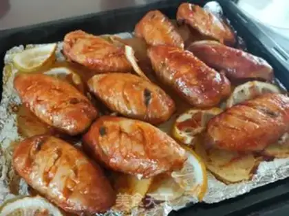 Make Lemon potatoes roast chicken wings step 13