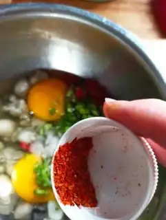 Make Oyster fried eggs step 6