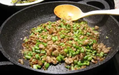 Make Meat and sour beans step 6