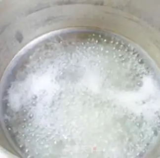 Make Porridge of rice with green bean goose sausages step 5