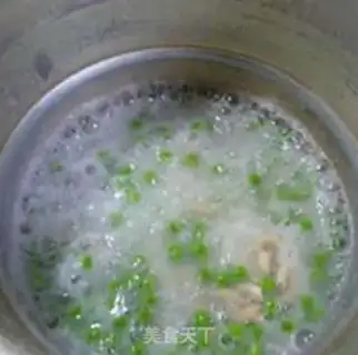 Make Porridge of rice with green bean goose sausages step 10
