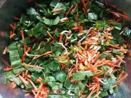 Make Carrot bean sprouts and spinach balls step 6