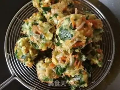 Make Carrot bean sprouts and spinach balls step 14