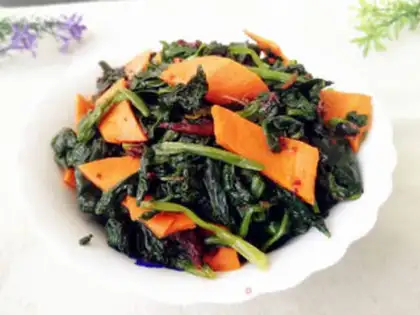 Make Spinach with carrots step 8