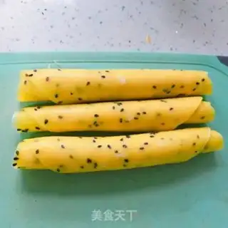 Make Black sesame egg rolls step 6
