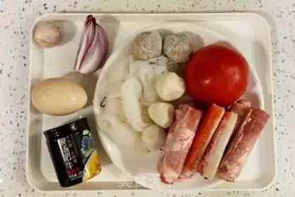 Make Sour soup, fat cow, taco step 0
