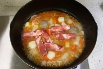 Make Sour soup, fat cow, taco step 5