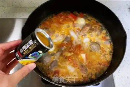 Make Sour soup, fat cow, taco step 6