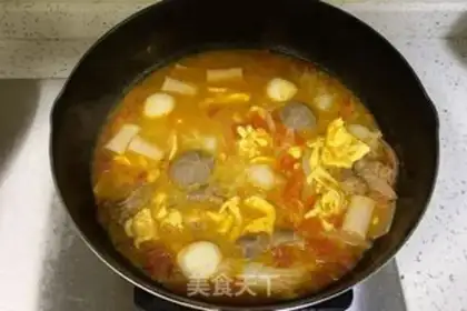 Make Sour soup, fat cow, taco step 7