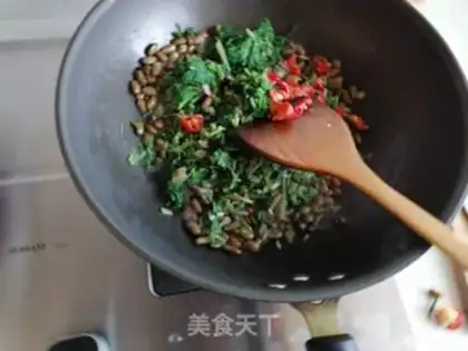 Make radish and fried beans step 5