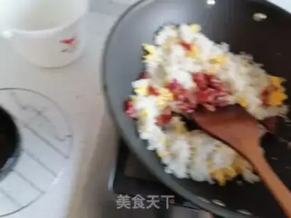 Make Sausage fried rice step 4