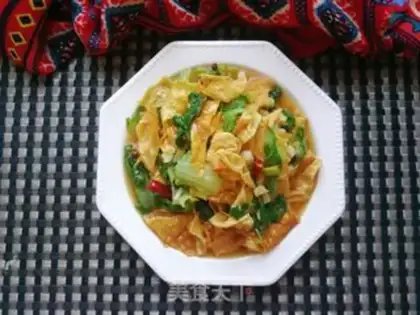Make Little cabbage and tofu skin step 13