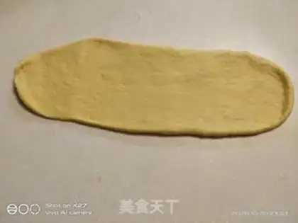 Make Pumpkin hot dog roll step 6