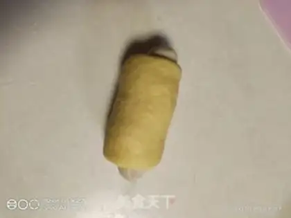 Make Pumpkin hot dog roll step 8