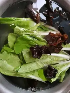 Make A green dish with black wood step 0