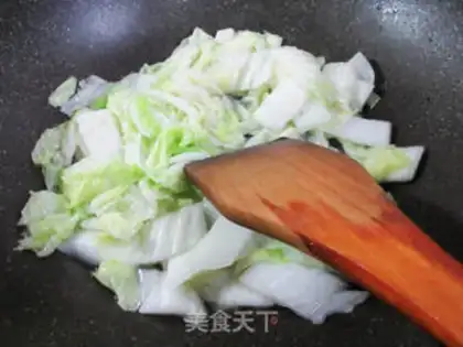 Make Crab-fried cabbage step 2