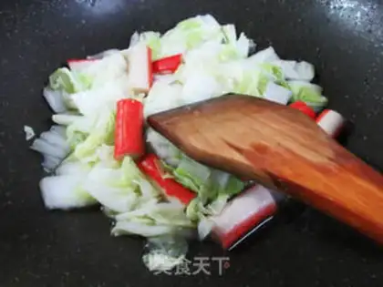 Make Crab-fried cabbage step 3