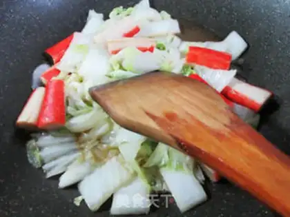 Make Crab-fried cabbage step 6