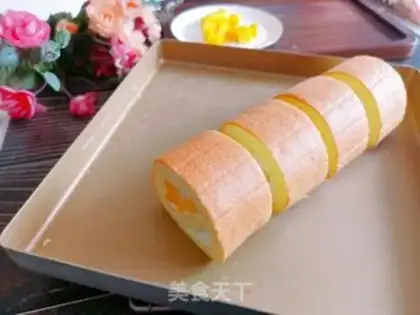 Make Mango cream roll step 20
