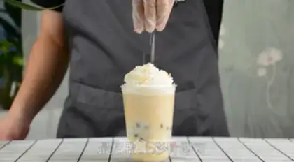 Make Potato mashed milk and tea hotting practices step 10