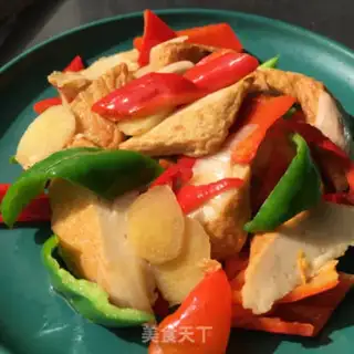 Make Cream pepper fried fish tofu step 10