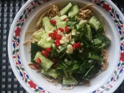 Make Little pepper cucumber and tofus step 5