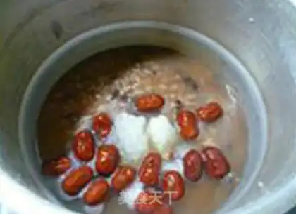 Make Double red rice congee step 9