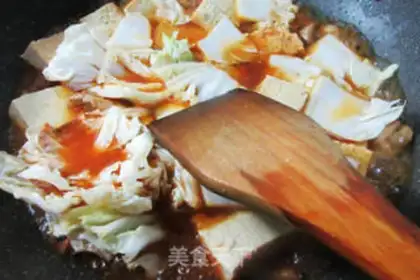 Make Five-flower cabbage with frozen tofu step 12