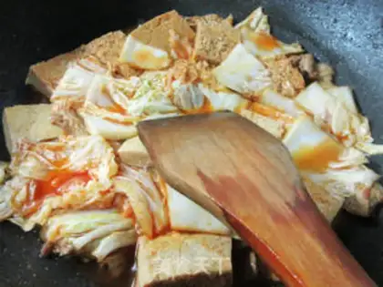 Make Five-flower cabbage with frozen tofu step 13