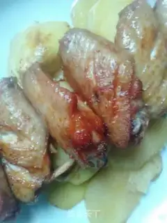 Make The red potato steams the chicken wings of Orleans step 8