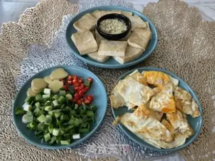 Make Pyramid tofu step 0