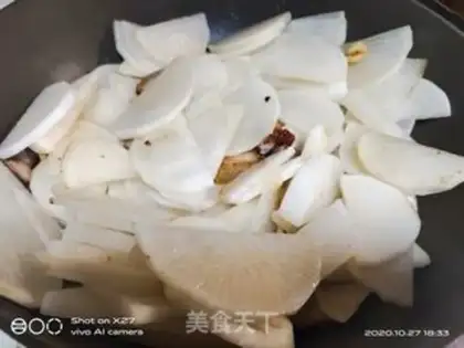 Make Five flowers for radish fan soup step 4