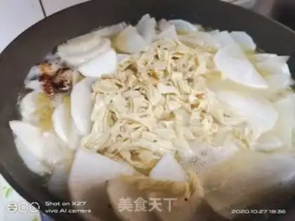 Make Five flowers for radish fan soup step 7