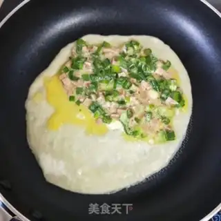 Make Egg ham pancakes step 5
