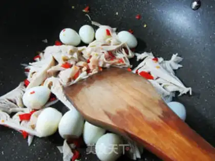 Make Quail egg fried oxen leaves step 2