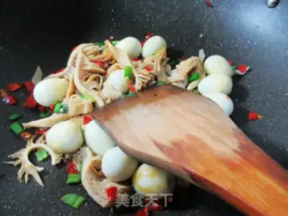 Make Quail egg fried oxen leaves step 5