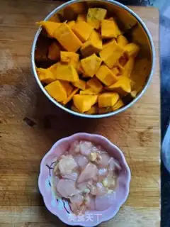 Make Chicken pumpkin rice step 2