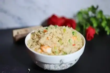 Make cucumber shrimp fried rice step 8